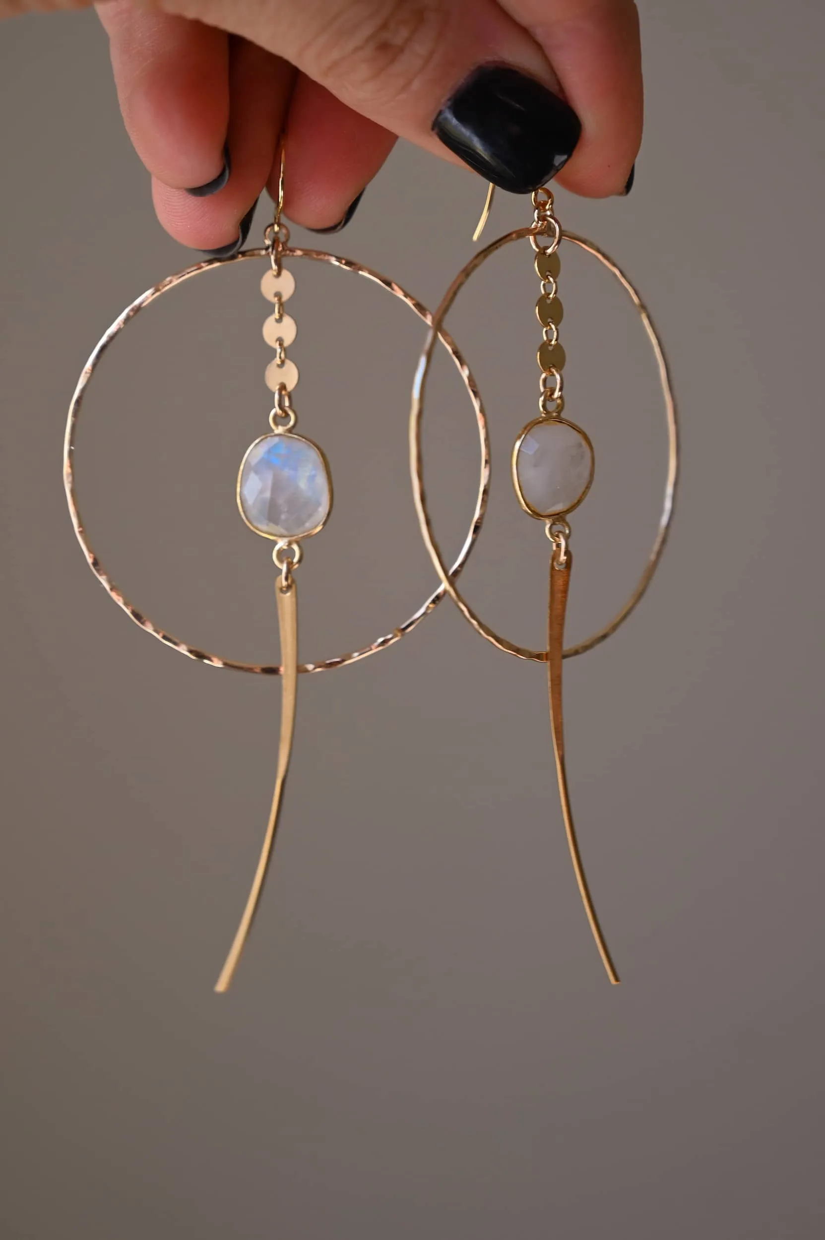 Divine Within Moonstone Gold Hoops