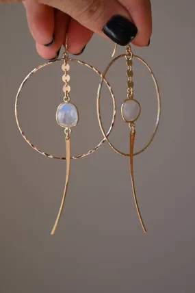 Divine Within Moonstone Gold Hoops