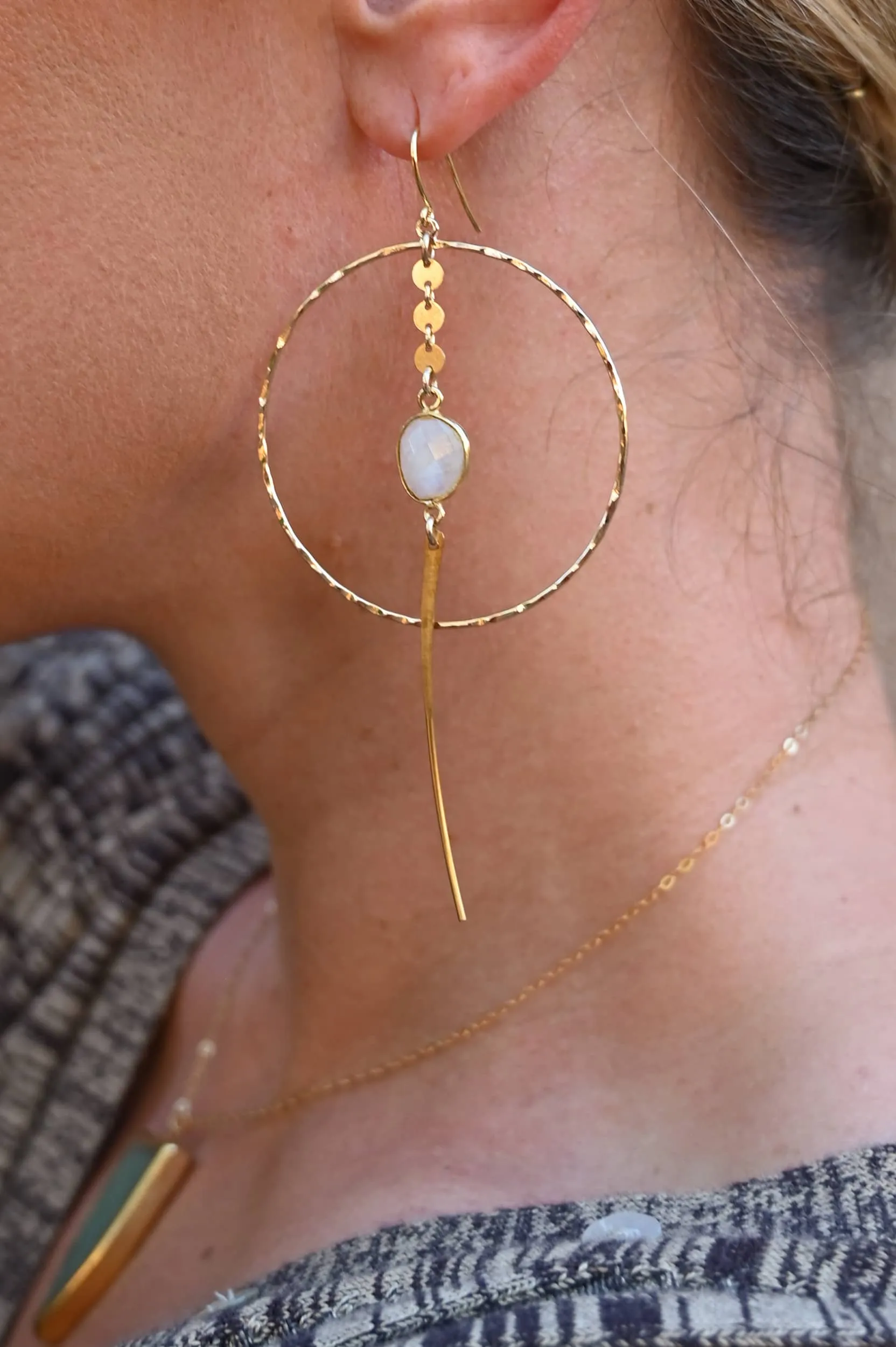 Divine Within Moonstone Gold Hoops