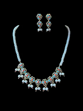 DNS26 Navratan necklace with earrings ( READY TO SHIP )