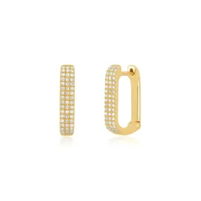 EF Collection - Diamond Jumbo Lola Hoop Earrings, Yellow Gold