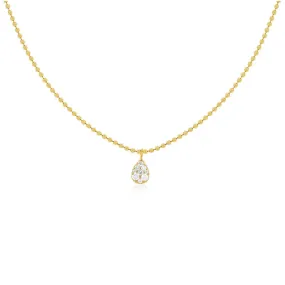 EF Collection - Diamond Teardrop Necklace, Yellow Gold