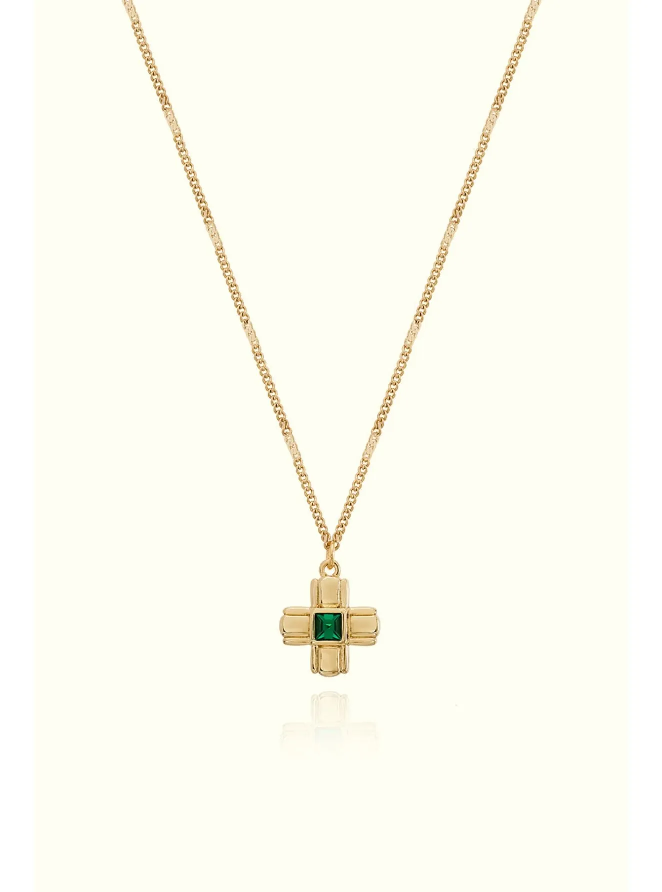 Emerald Cubic Stone Necklace