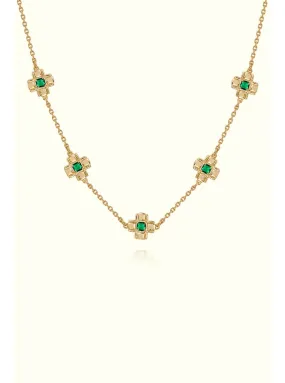 Emerald Cubic Stone Necklace