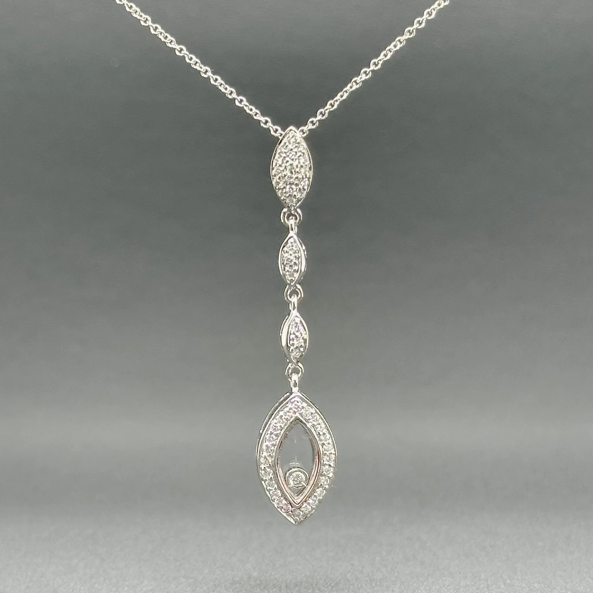 Estate 14K W Gold 0.24ctw H/SI1-2 Diamond Pendant