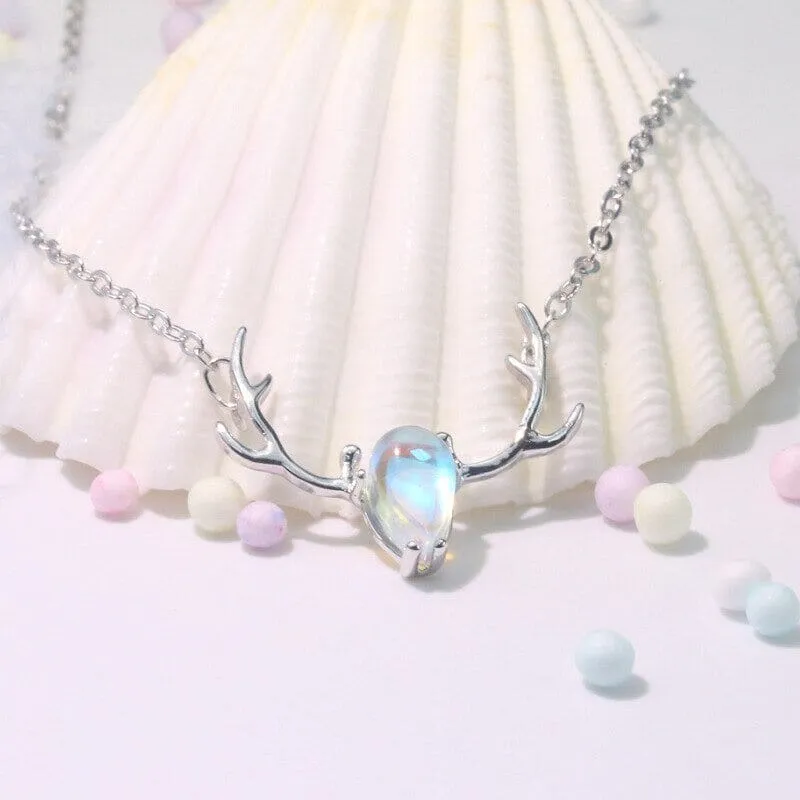 Fashion Deer Moonstone  Necklace