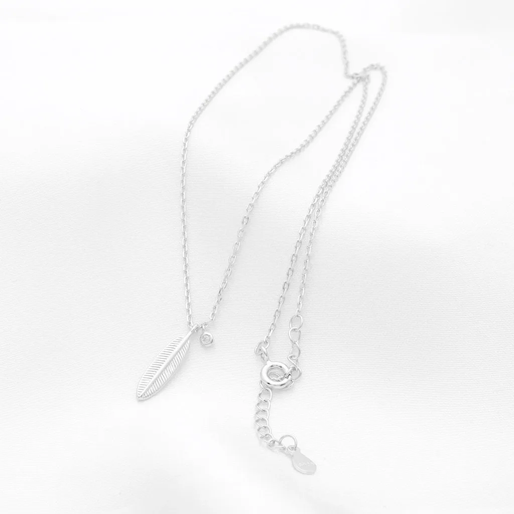 Feather Sterling Silver Necklace