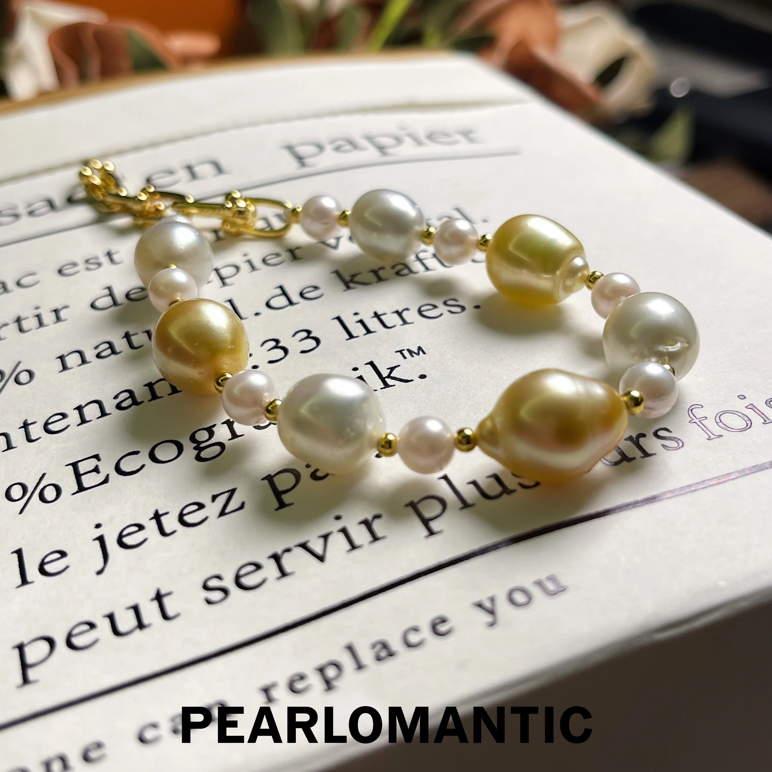 [Fine Jewelry] Akoya & South Sea Golden Pearl & Australian White Baroque Pearl Bracelets