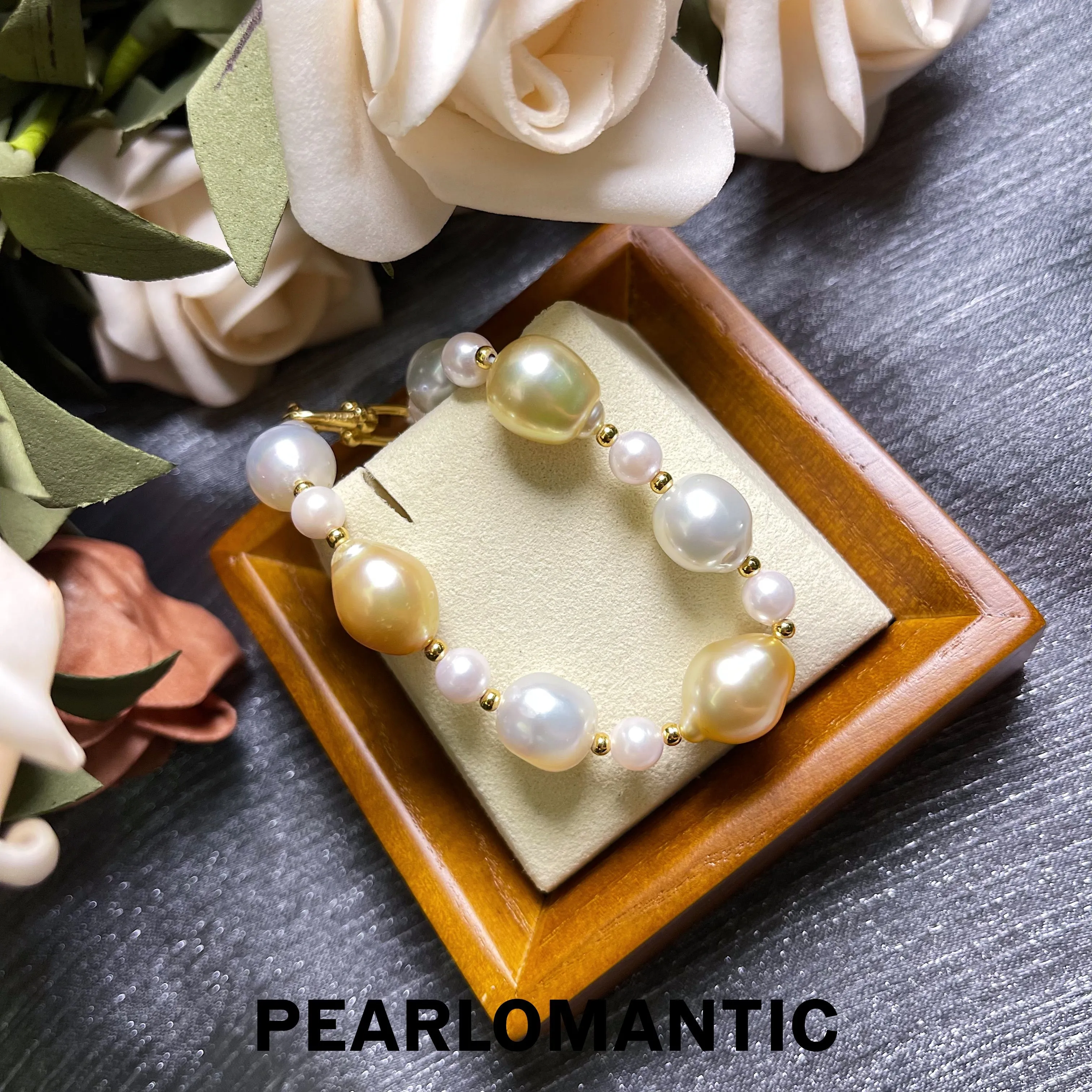 [Fine Jewelry] Akoya & South Sea Golden Pearl & Australian White Baroque Pearl Bracelets