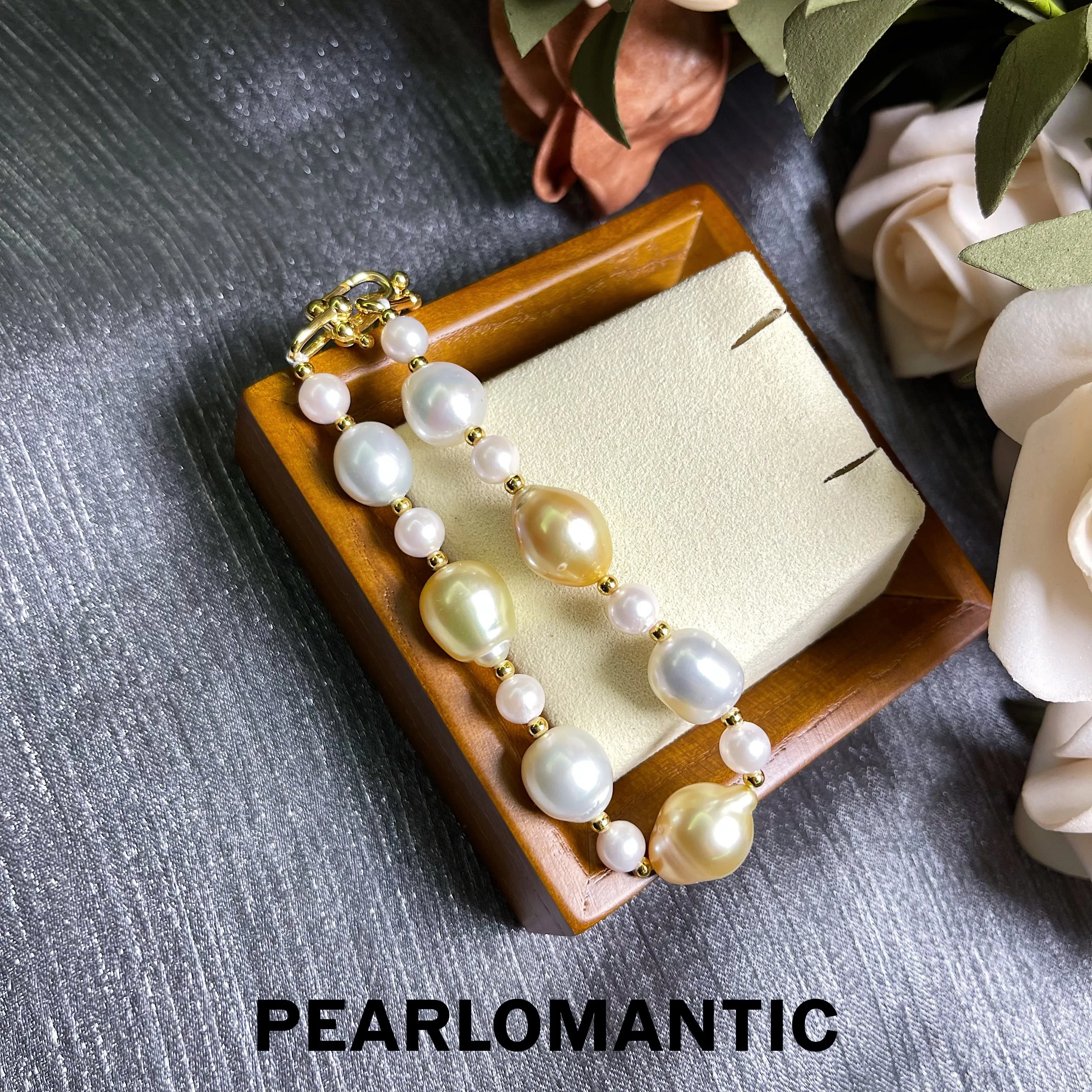 [Fine Jewelry] Akoya & South Sea Golden Pearl & Australian White Baroque Pearl Bracelets