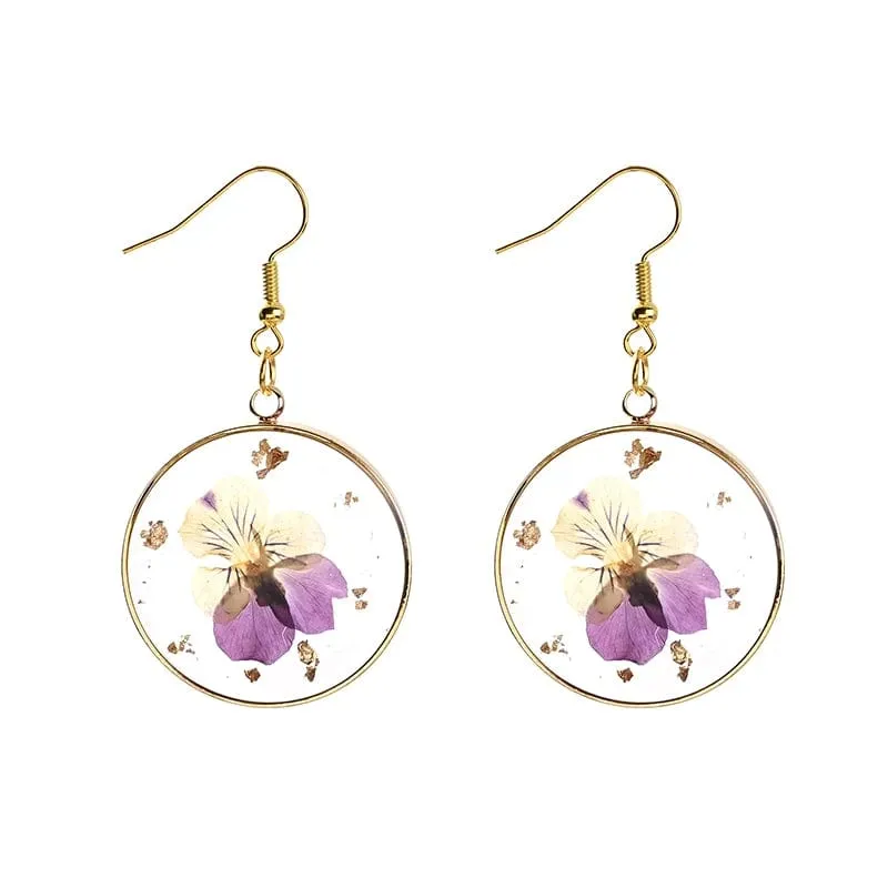 Floral Pendant Drop Earring