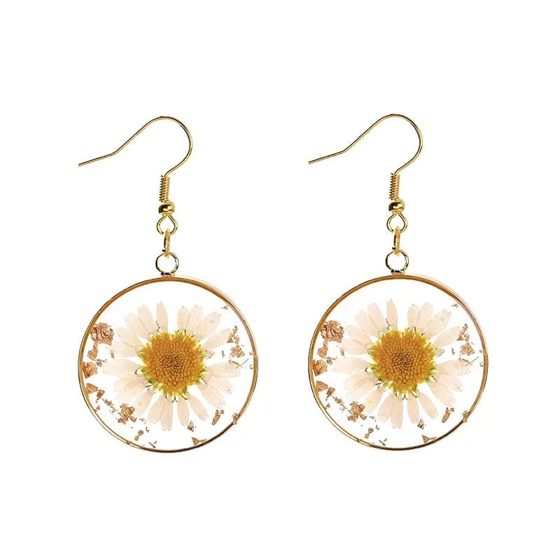 Floral Pendant Drop Earring