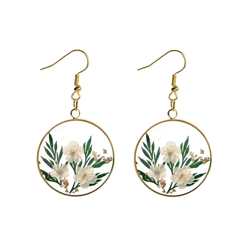 Floral Pendant Drop Earring