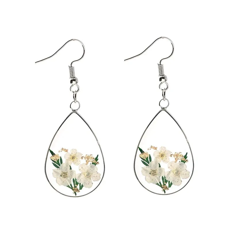 Floral Pendant Drop Earring