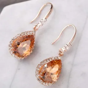 Gold Crystal Teardrop Earrings