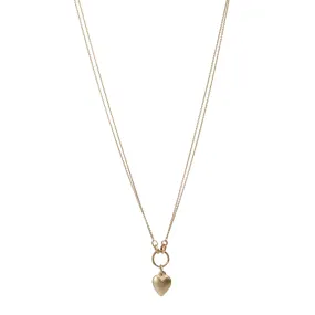 Gold Sweetheart Necklace with a Heart Charm