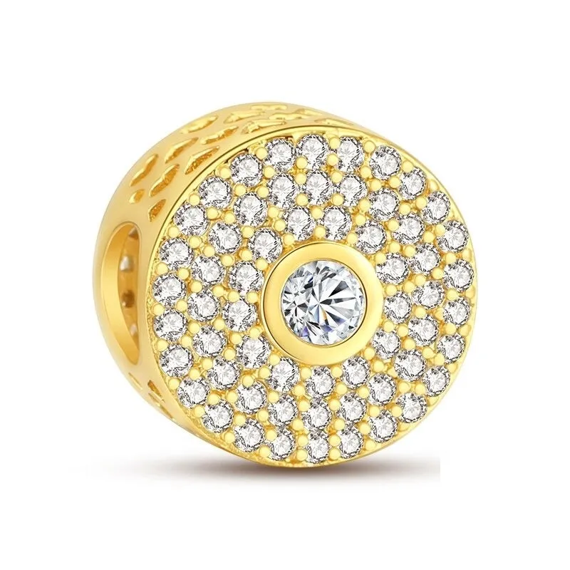 Golden Zircon Shiny Beads For Women DIY Jewelry