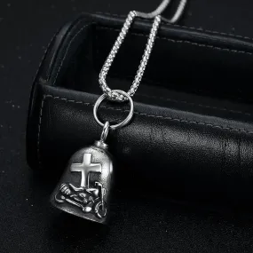 Hip Hop Titanium Steel Punk Double Sided Motorcycle Cross Ride Lucky Exorcism Bell Pendant