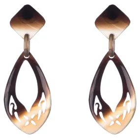 Honey Horn Carved Drop Earring