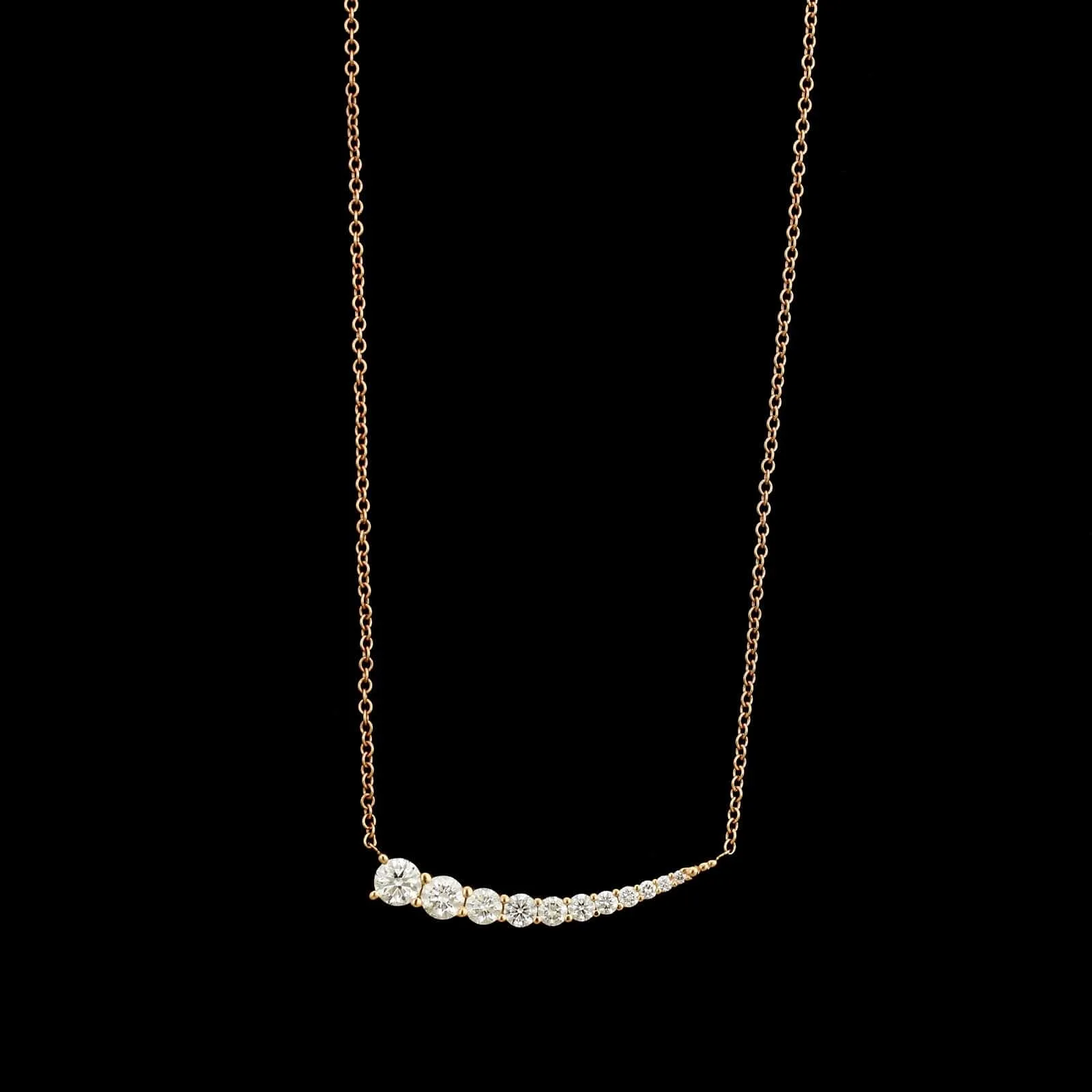 Jade Trau 18K Rose Gold Estate Diamond Lunado Necklace