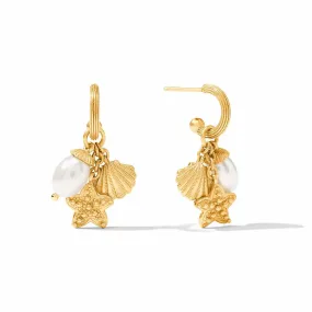 Julie Vos Sanibel Trio Hoop & Charm Earring - Pearl