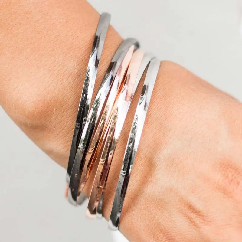 Mixed Emotions Multi-Metal Bangle Bracelets