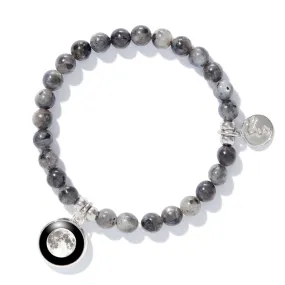 Moonglow Labradorite Beaded Bracelet in Black