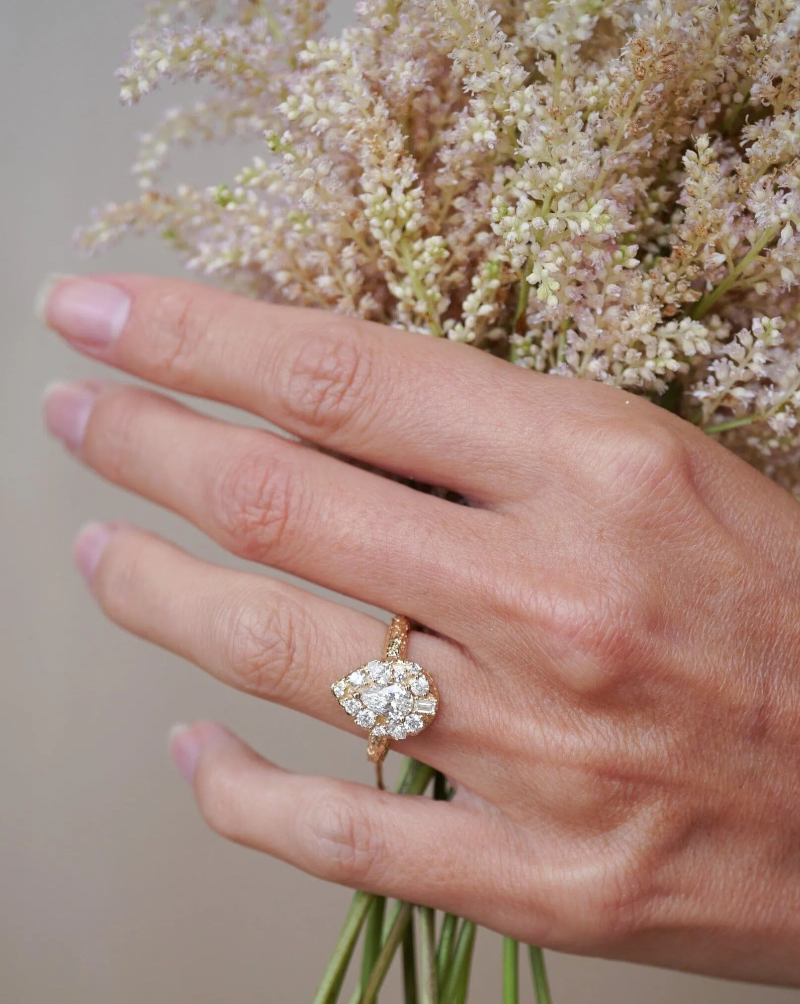 Moonscape Diamond Drop Ring