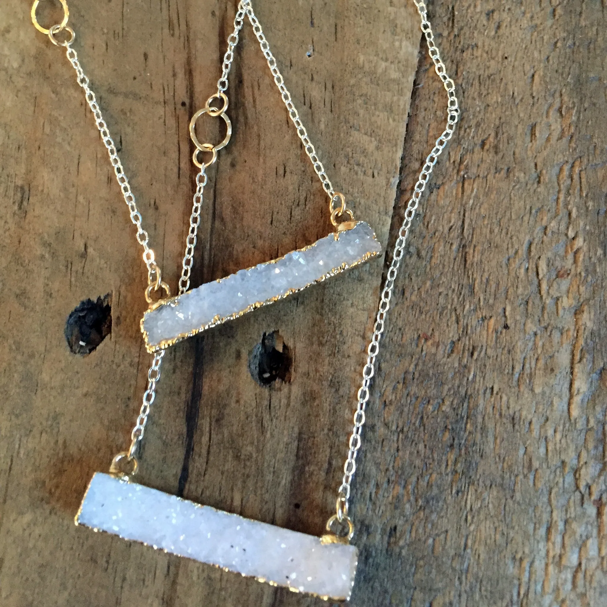 Morning Frost - Calcite Druzy Necklace