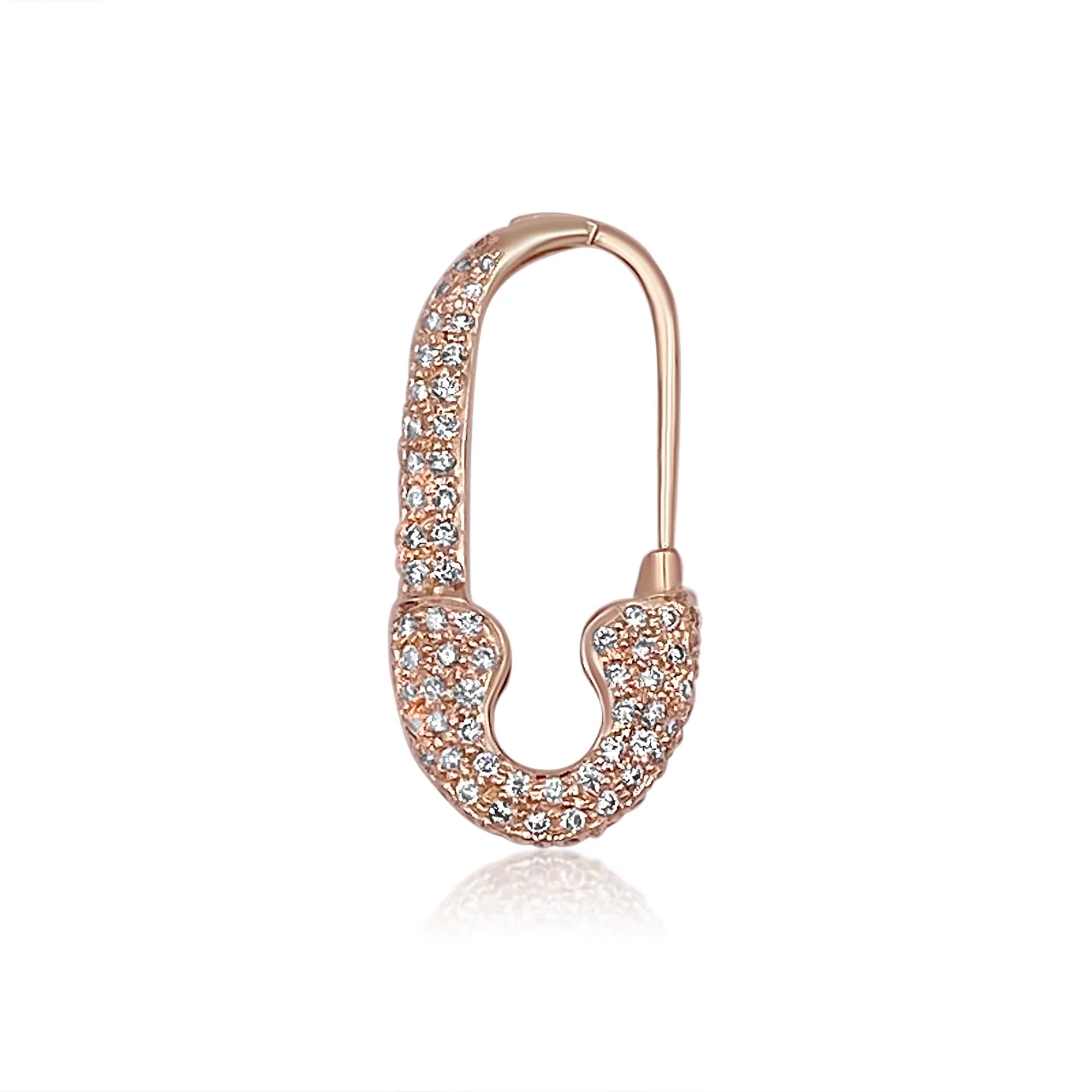 New Diamond Joint Safety Pin  Rose Gold