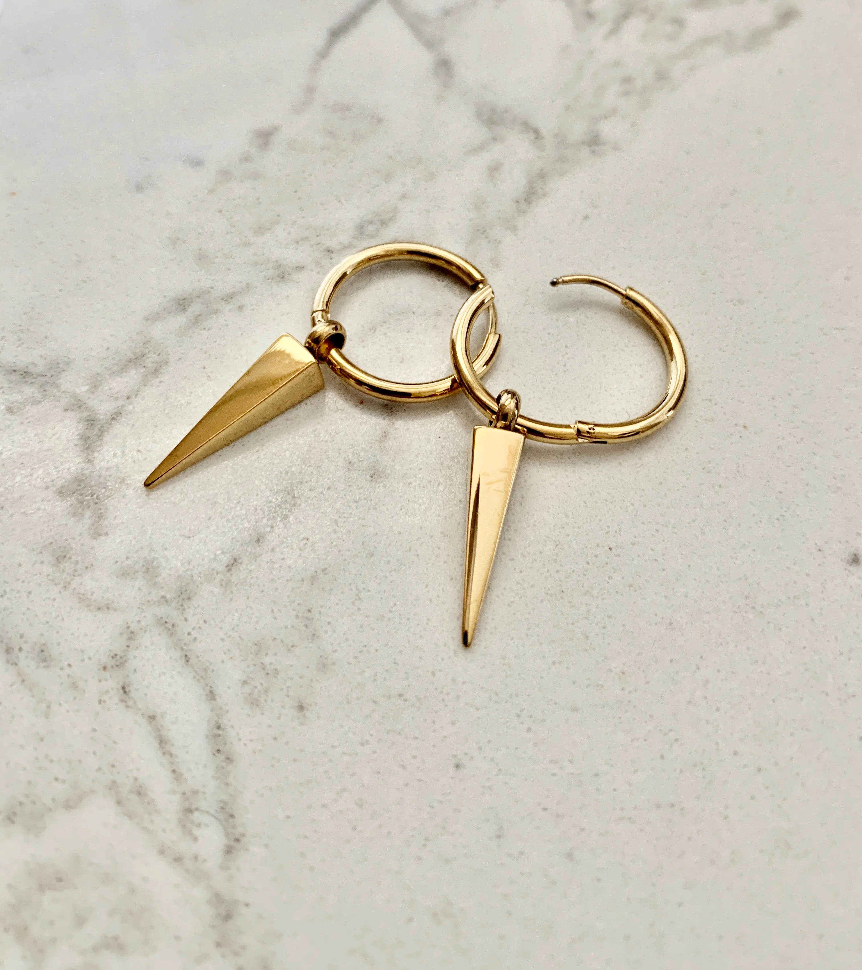 On Point Drop Gold Plated Earrings