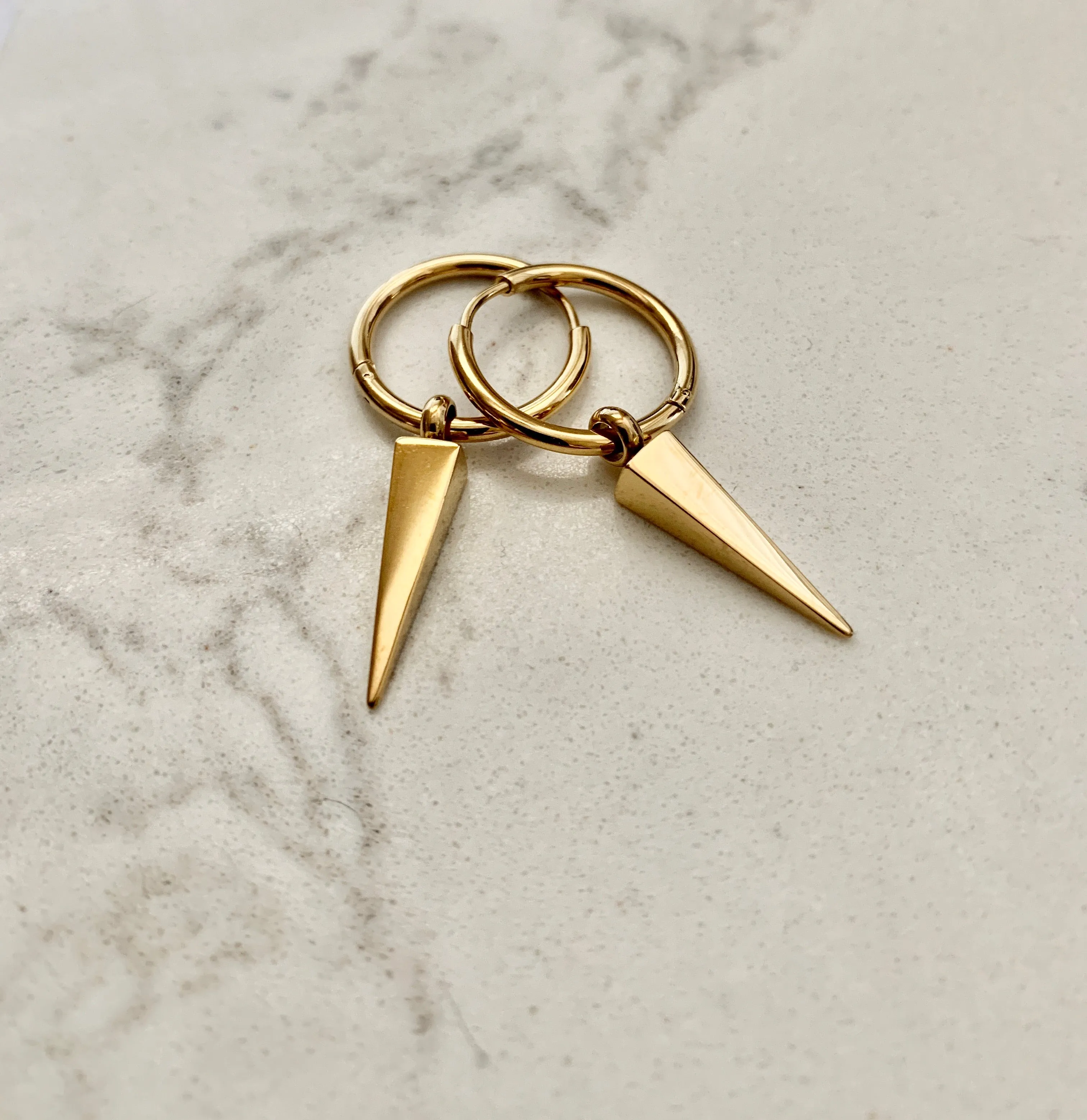 On Point Drop Gold Plated Earrings