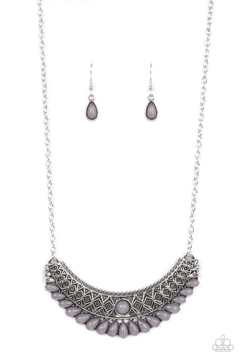 Paparazzi Abundantly Aztec - Silver Necklace