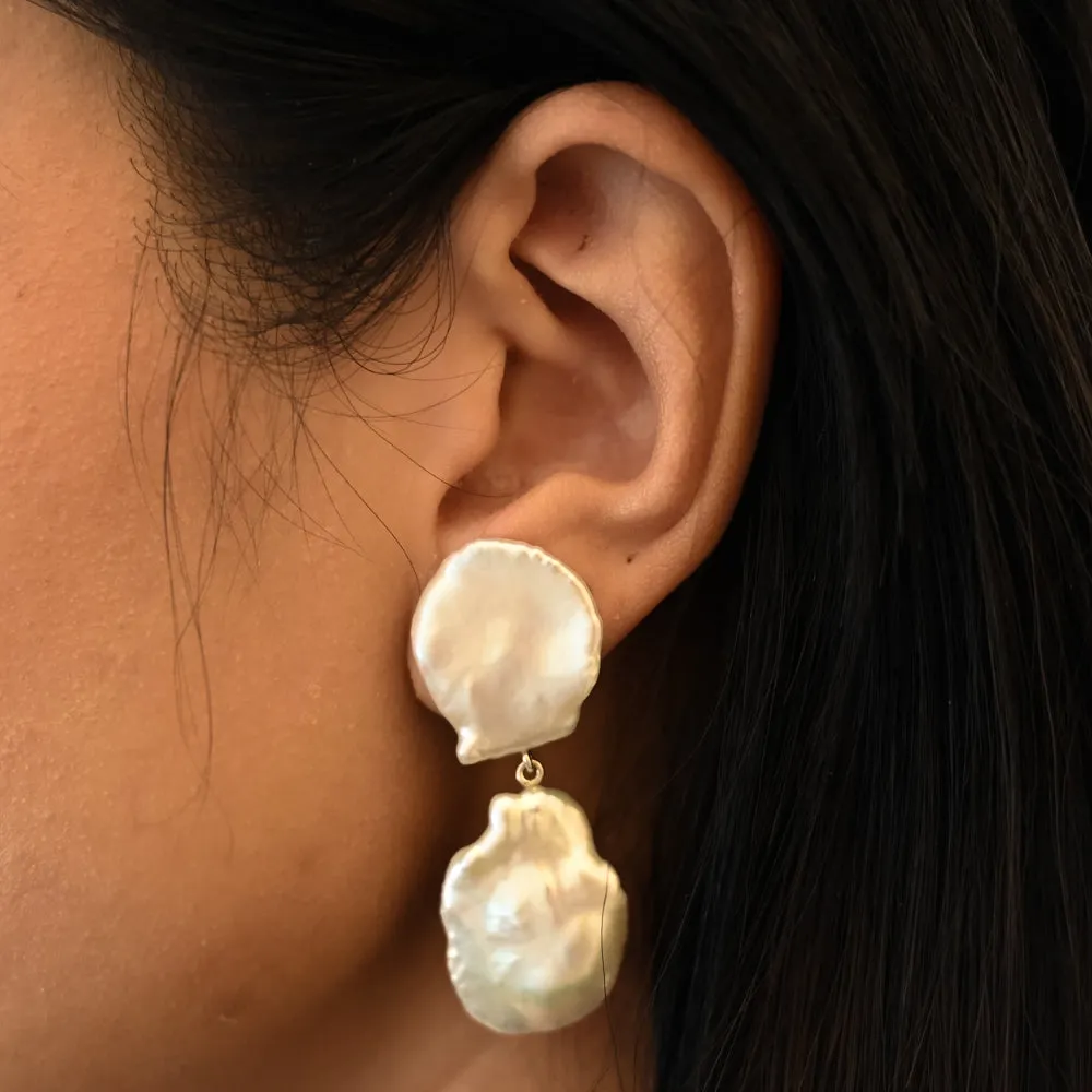 Petal Pearl Drop Earrings