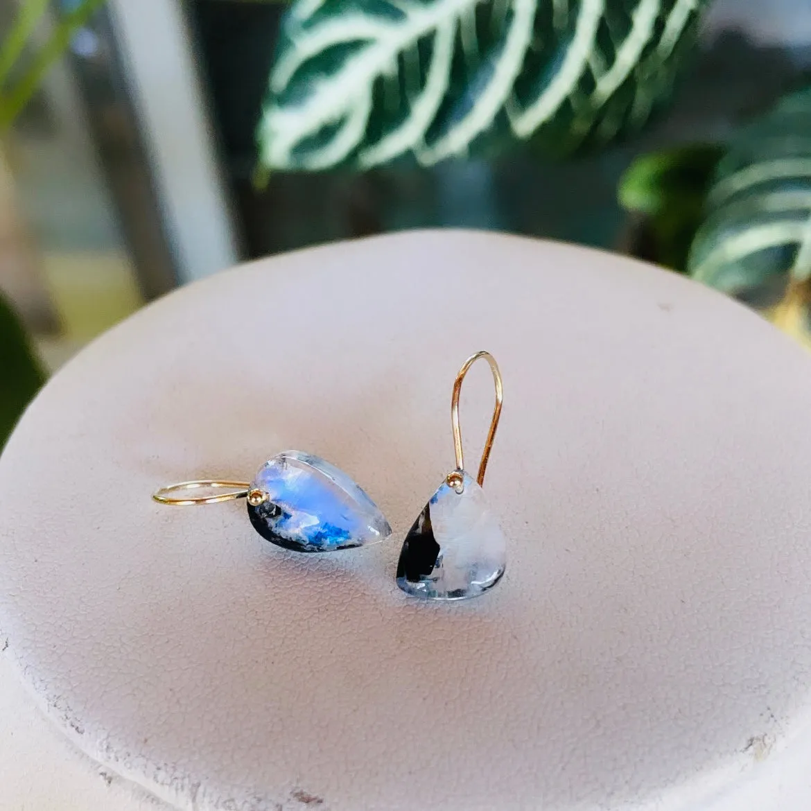 Petite belly teardrop earrings