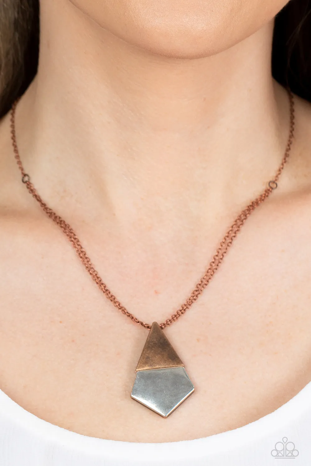 Posh Pyramid - Copper Necklace