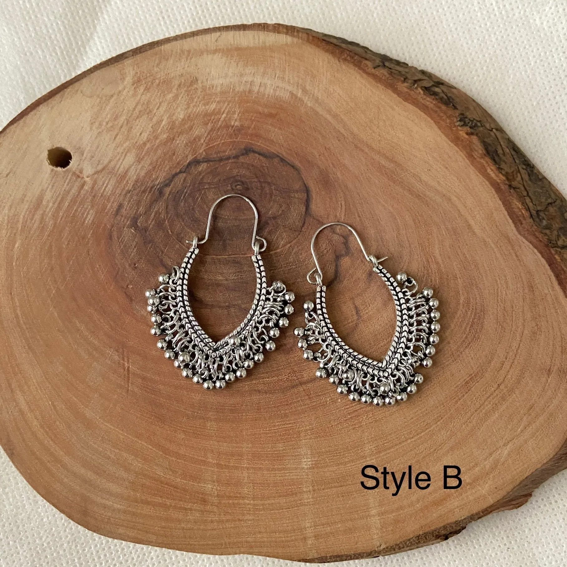 Priya Vintage Metal Earrings - 3 Styles - LAST CHANCE