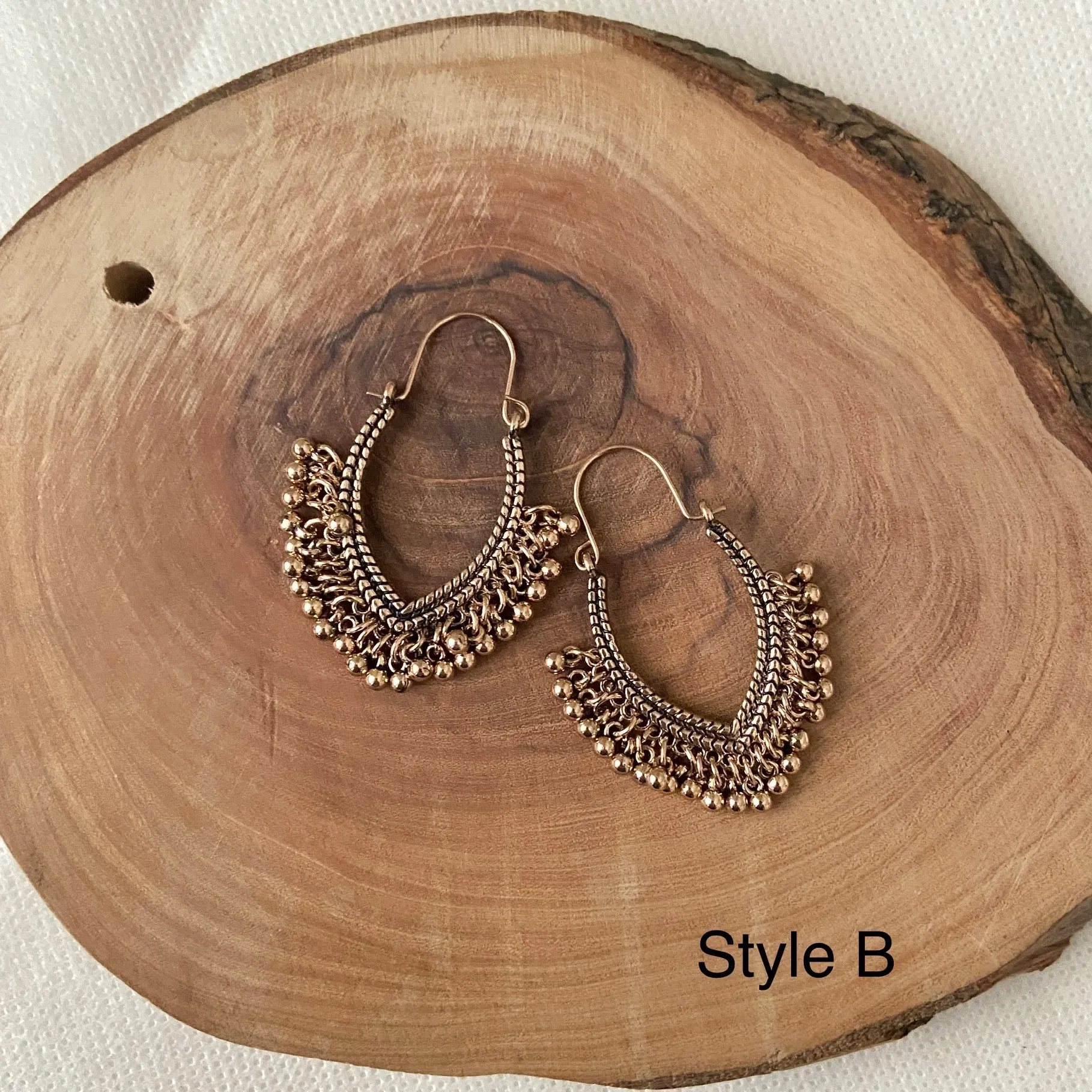 Priya Vintage Metal Earrings - 3 Styles - LAST CHANCE