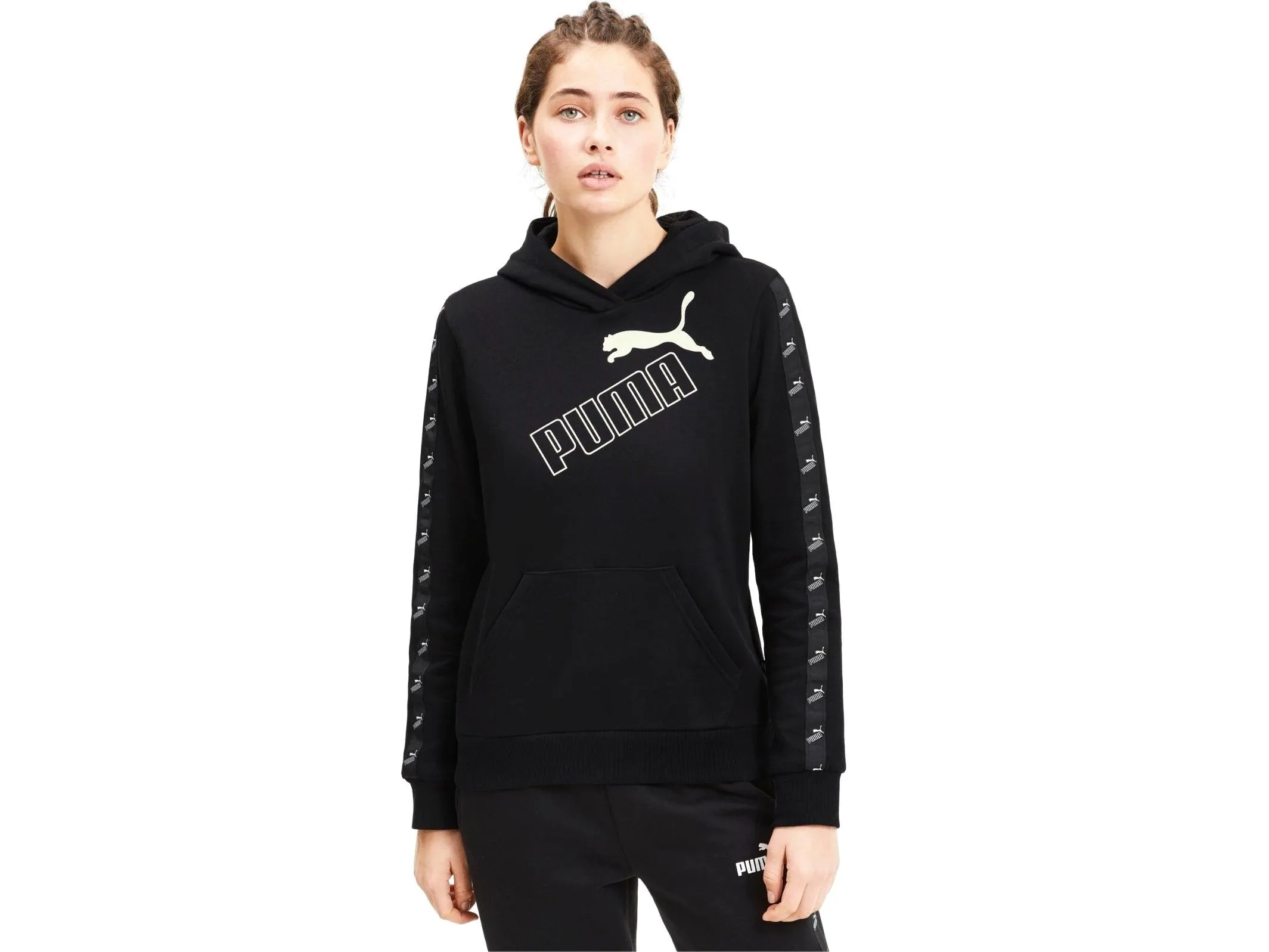 PUMA Amplified Hoodie Felpa Donna Logo Black 583615 01