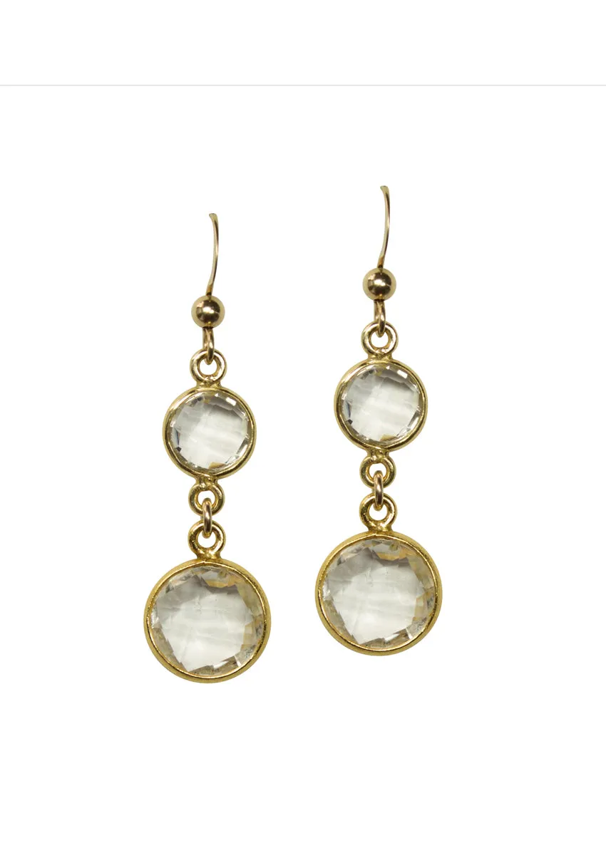 Rachel Crystal Quartz Gold Earrings *As Seen On Alison Sweeney*