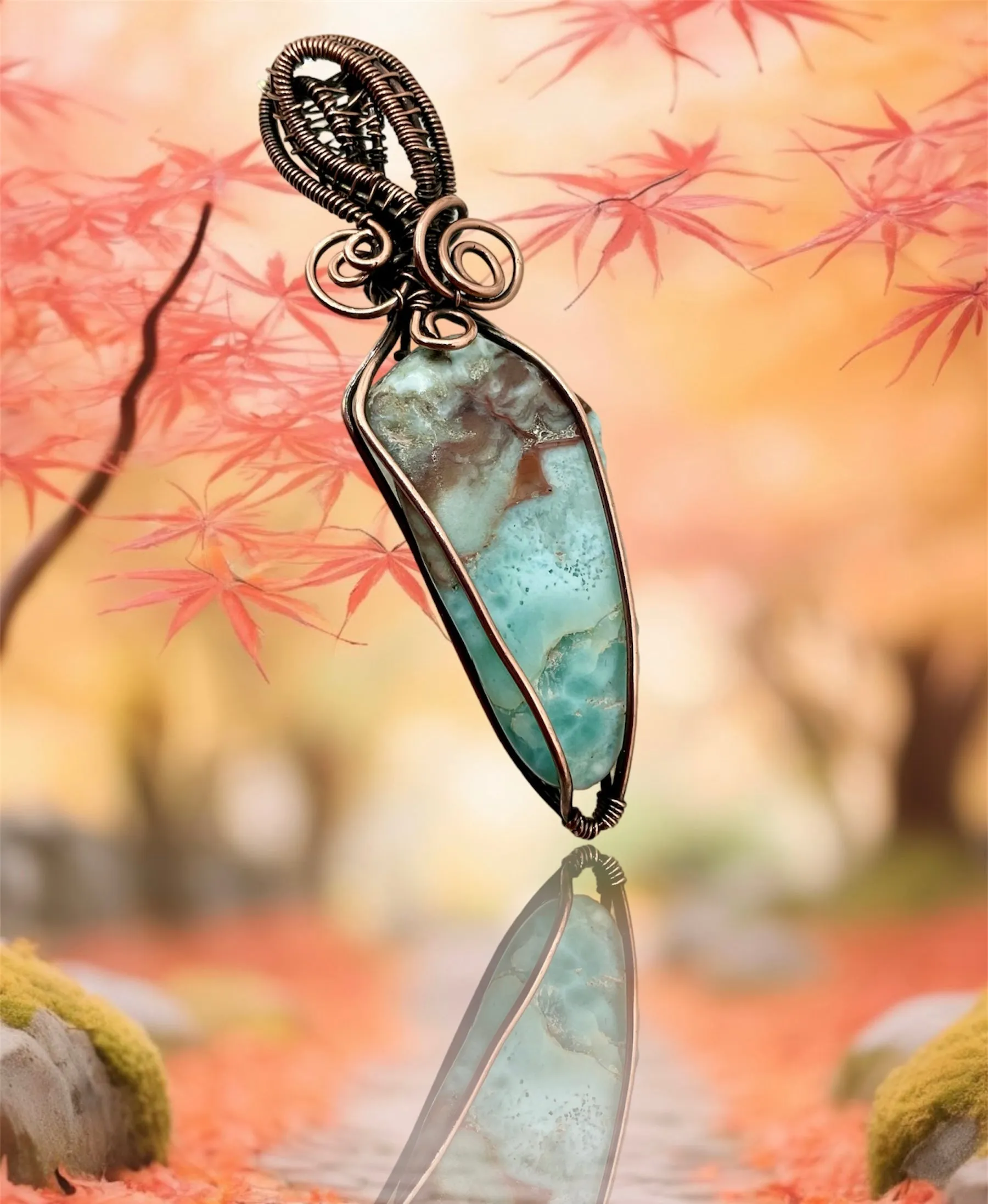 Red & Blue Larimar Pendant