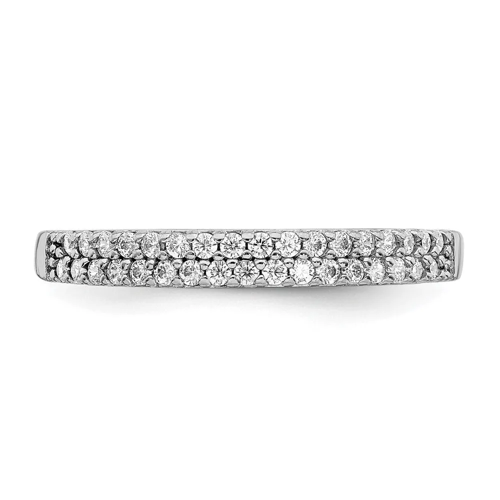 Rhodium-Plated CZ Ring in Sterling Silver