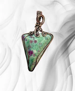 Ruby in Fuchsite Wire Wrapped Pendant