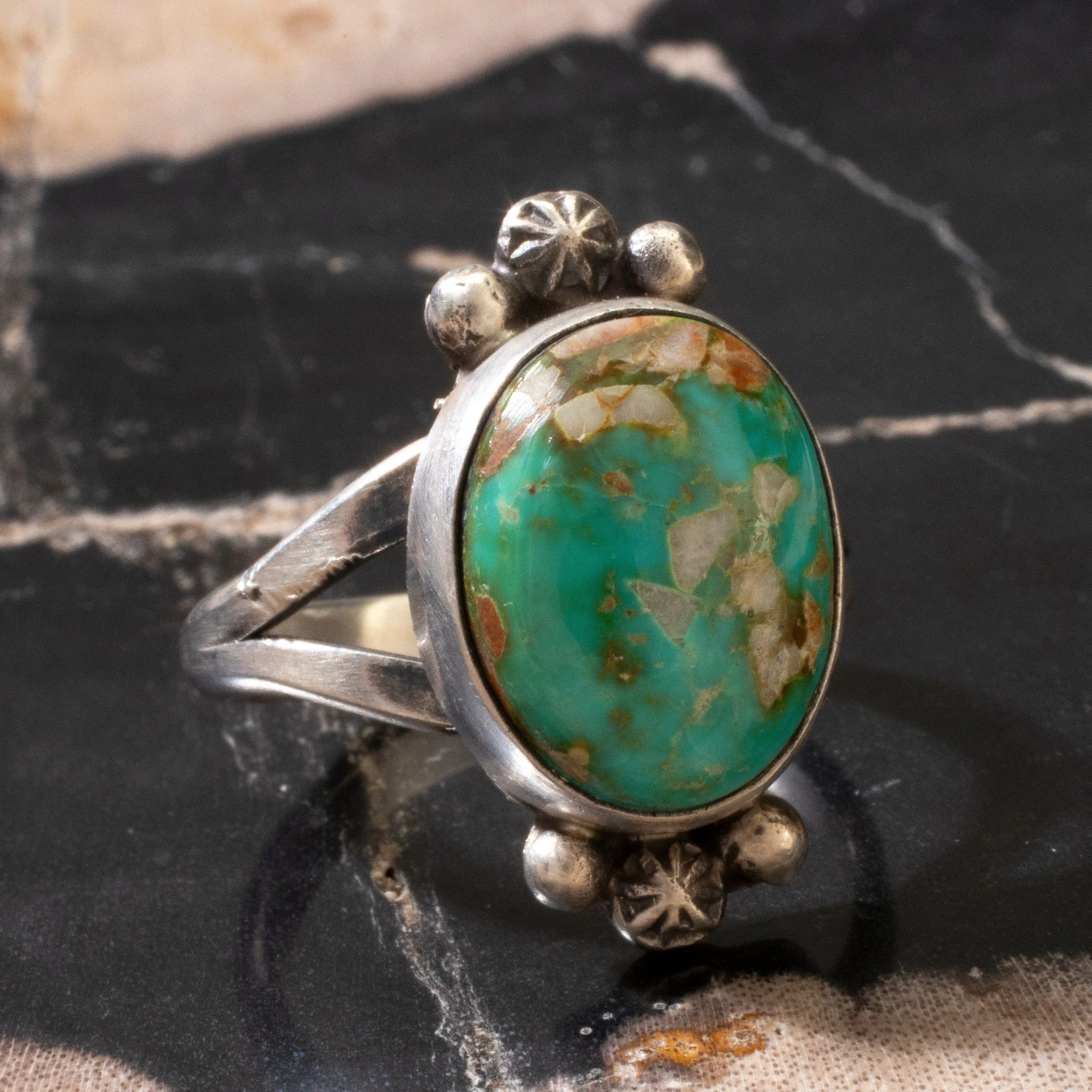 Scott Skeets Royston Turquoise Navajo USA Native American Made 925 Sterling Silver Ring