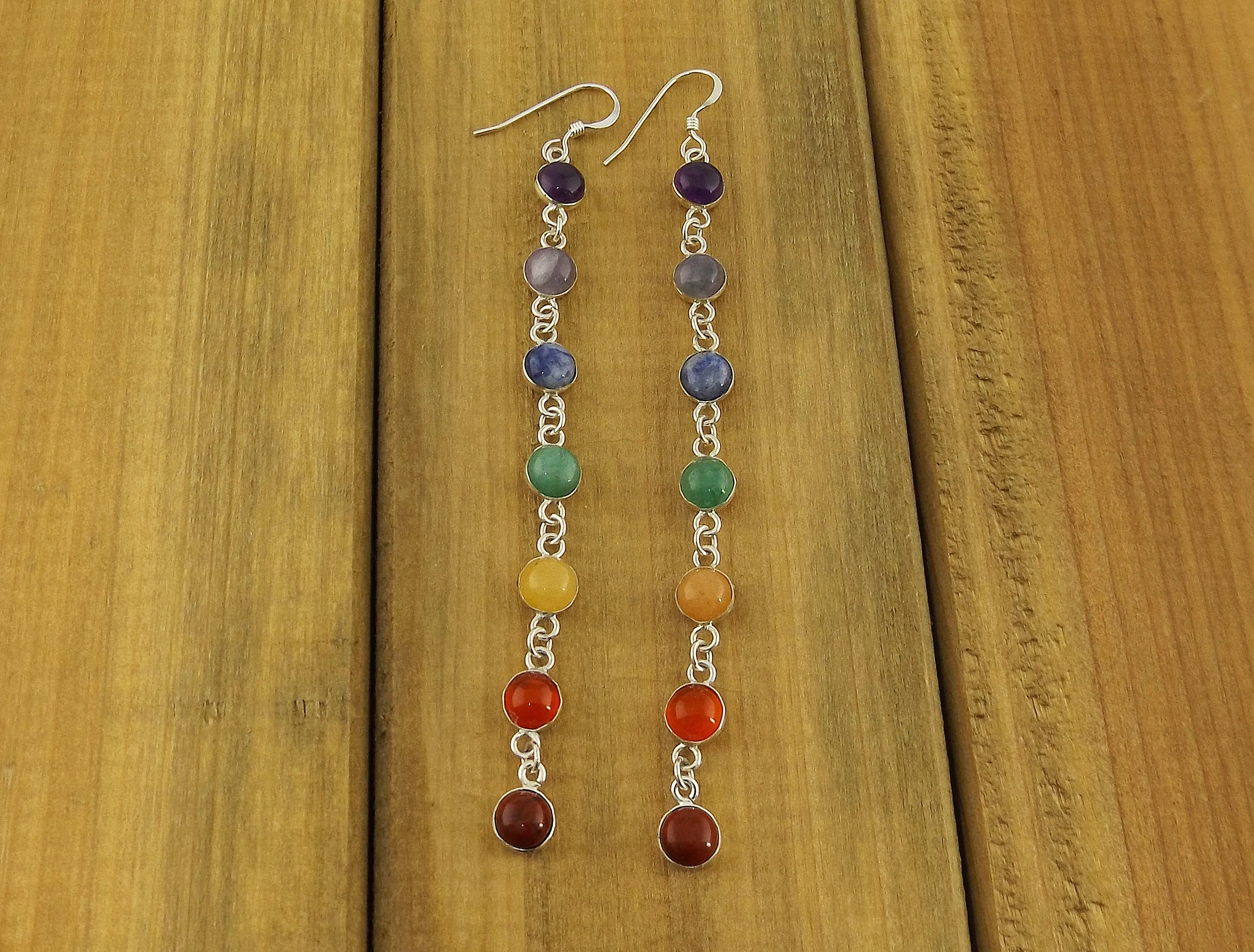 Shoulder Duster Rainbow Earrings