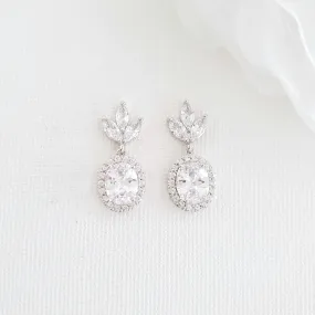 Small Bridesmaids Earrings in Silver- Emily