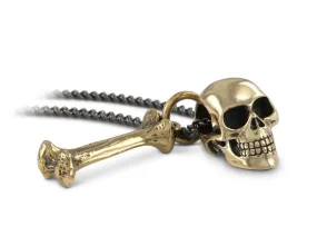 Small Skull & Bone Necklace - Bronze