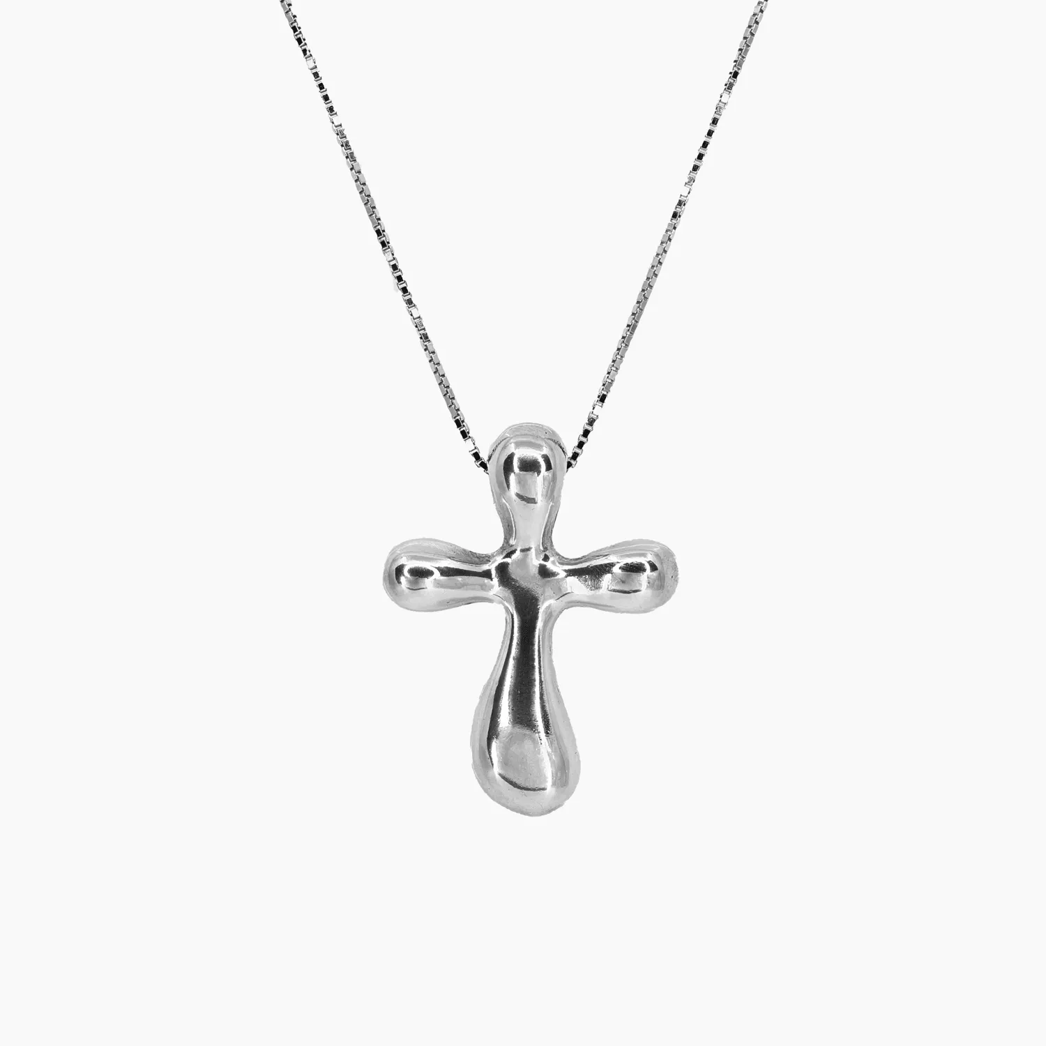 Elegant Smooth Sterling Silver Cross Pendant