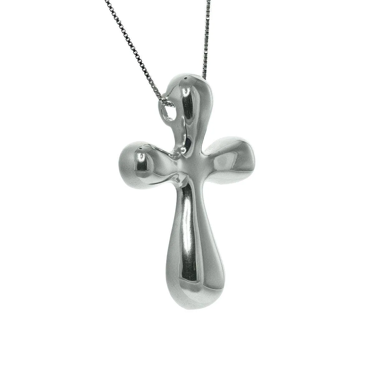 Elegant Smooth Sterling Silver Cross Pendant