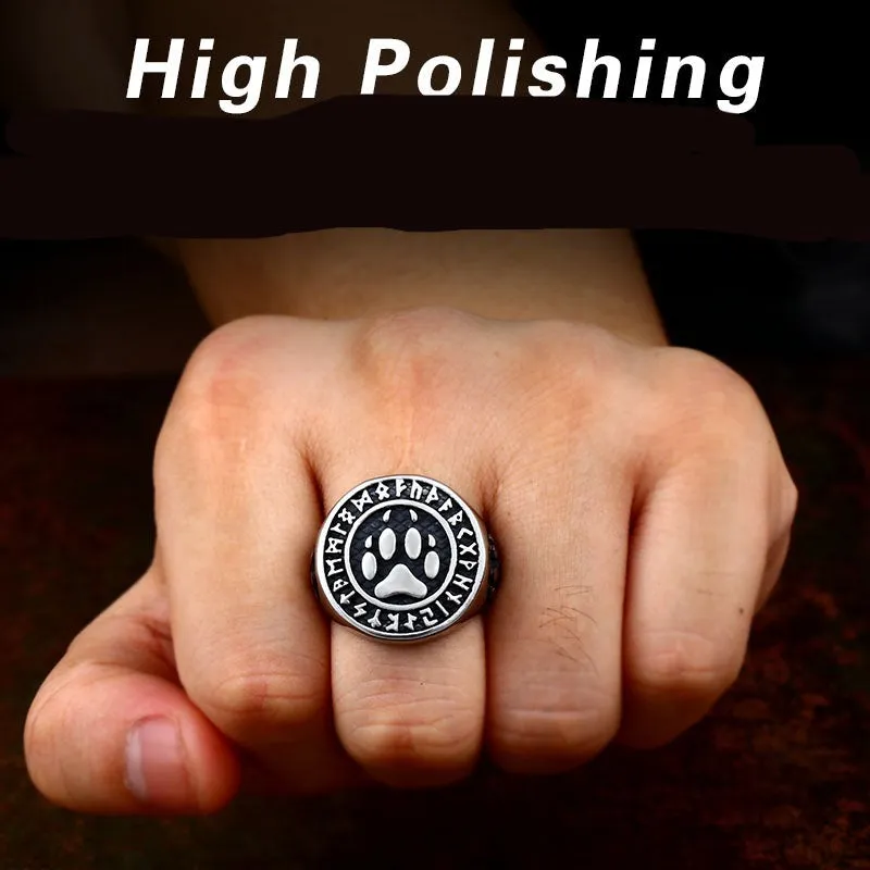 Stainless Steel Celtic Knot Viking Bear Claw Ring